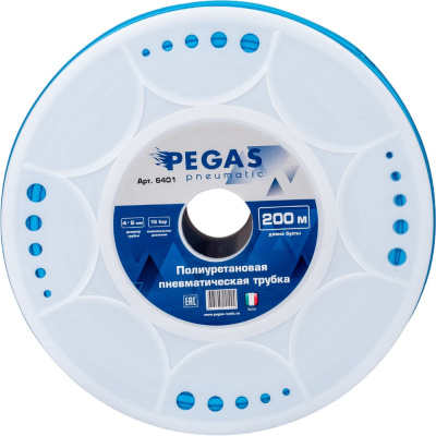 Пневмотрубка полиуретановая бухта 200 м, 4х6 мм Pegas pneumatic