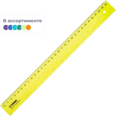 Линейка 30см прозр. NEON Cristal цвет ассорти ЛН-32