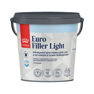 Финишная легкая шпаклевка для стен и потолков Tikkurila EURO FILLER LIGHT