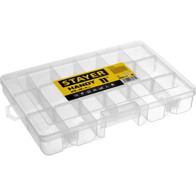 Пластиковый органайзер Stayer HANDY-11 38051-11_z01 подойдет для хранения мелочей: крепежа; метизов; наконечников