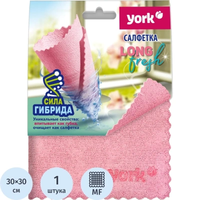 Салфетка хозяйственная YORK 30х30см ЛонгФреш микроф 026250