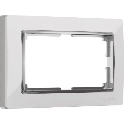 Рамка для двойной розетки WERKEL W0081901 Snabb белый/хром