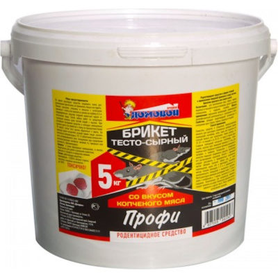Тестосырный брикет Домовой Прошка Профи со вкусом копченого мяса 5 кг