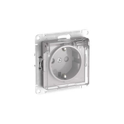 Розетка Systeme Electric ATLASDESIGN AQUA с заземлением, со шторками, с прозрач. крышкой, 16А,IP44, мех.