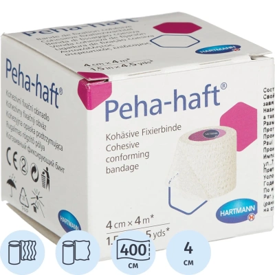 Бинт самофикс эласт 4м х 4см, белый, PEHA-HAFT