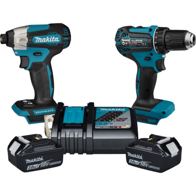Набор аккумуляторного инструмента Makita Дрель-шуруповерт DDF485, ударный шуруповерт DTD157, ЗУ, 2х3ач АКБ KIT031