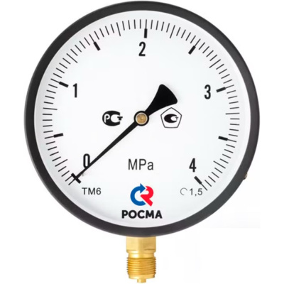 Манометр Росма ТМ-610Р.00 радиальный (0-4МПа) G1/2 1.5, ДК150мм