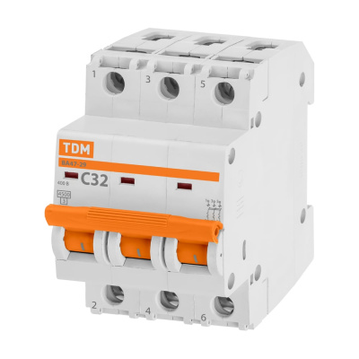 Автоматический выключатель TDM ELECTRIC ВА47-29 3Р 32А 4.5кА С