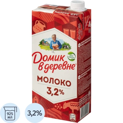 Молоко Домик в Деревне 3,2% 950г,79286