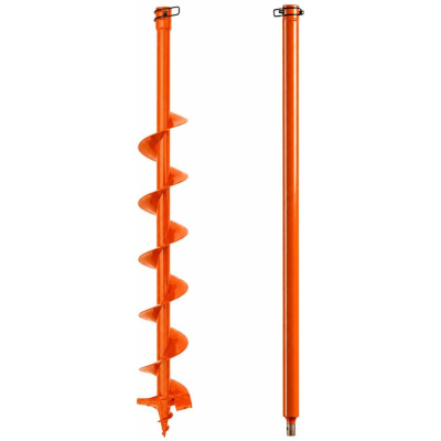 Комплект шнек BURAN для каменистого грунта, однозаходный с удлинителем Drill Bit STRONGDRILL