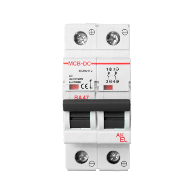 Выключатель автоматический AKEL ВА47-MCB-N-2P-C25-DC 2P/25A/С/500VDC/6kA