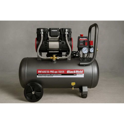 Компрессор коаксильный безмасляный BlackWeld BW1400/50-PRO 50л