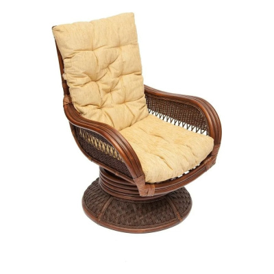 Кресло-качалка с подушкой Tetchair ANDREA Relax Medium Pecan Washed античный орех, ткань