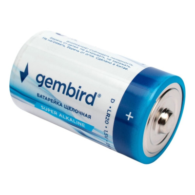 Батарейки Gembird щелочные/алкалиновые, тип D(LR20), 4шт, коробка, GB-LR20-4B