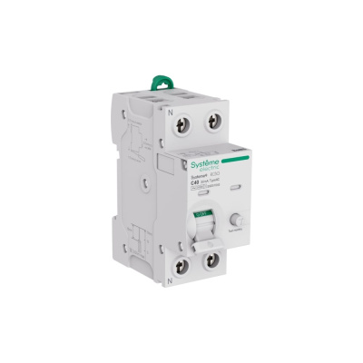 Автоматический выключатель дифференциального тока (АВДТ) Systeme Electric Systeme9 1 P+N, хар-ка C, 40 A, 6 kA, 30 мА, Тип-AC, 230 В S9D51640
