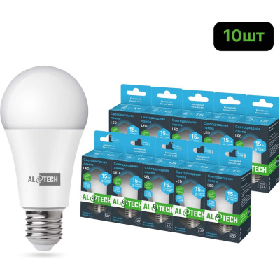 Лампочка светодиодная ALTECH LED Р60-15W-865-E27 15Вт груша холодный белый свет 10шт