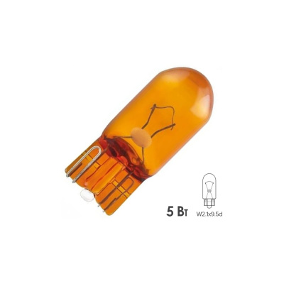 Лампа PHILIPS WY5W 5W (W2,1x9,5d) ORANGE 12v, 10шт