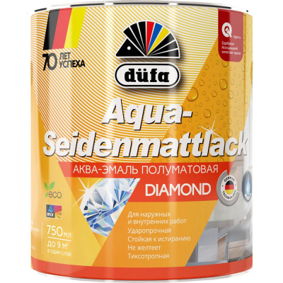 Эмаль Dufa AQUA-SEIDENMATTLACK аква полуматовая, белая 750 мл