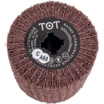 Валик шлифовальный (100х100х19 мм; AC60 COARSE+P60) TOTFLEX