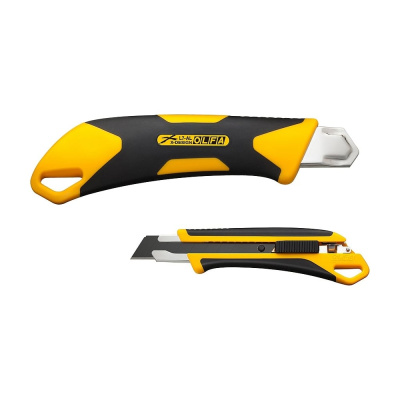 Универсальный нож OLFA L7-AL серии X-design ComfortGrip, с храповым механизмом и металлическим выступом