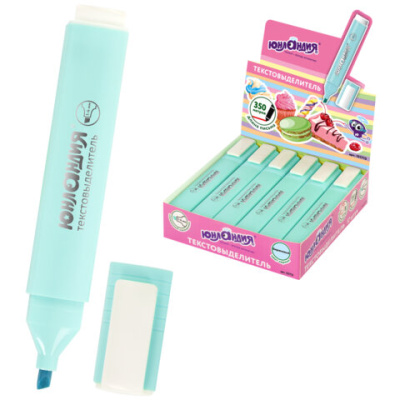 Текстовыделитель ЮНЛАНДИЯ "COLORSTAR PASTEL", БИРЮЗОВЫЙ, линия 1-4 мм, 151713