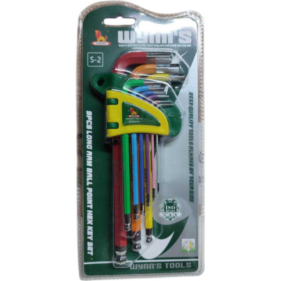 Набор шестигранных ключей с шаром WYNNS (удл.) 1,5-10, CR-V, 9 шт W9921A/ Tools 00-00006978