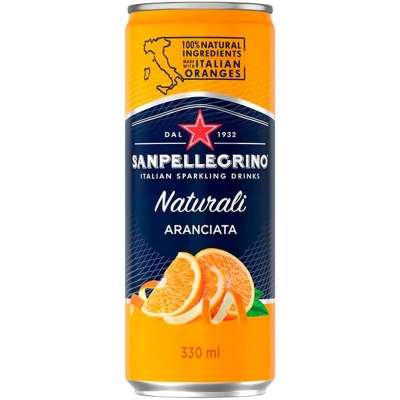 Напиток SanPellegrino Naturali с соком апельсина, газ ж/б 0,33л