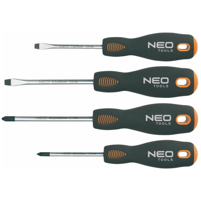Набор отверток NEO Tools SL/PH 4 шт двухкомп рукоятка 04-204 упрощает работу монтажника и