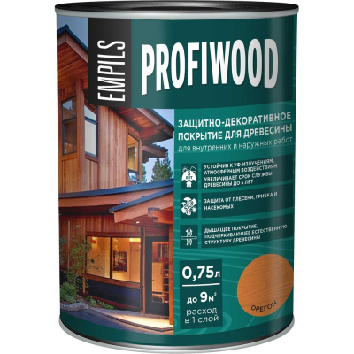 Защитно-декоративное покрытие для древесины PROFIWOOD (орегон; 0.75 л; 0.7 кг)