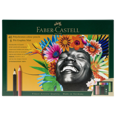 Набор художественных изделий Faber-Castell "Polychromos & Pitt Graphite Matt ", 50 предметов, студийная коробка