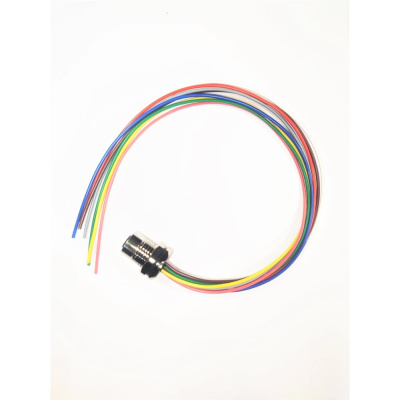 Монтажный разъем VELLEDQ FLH-M12-M05(PG9)-0.3, Вилка, Прямой с кабелем, Латунь никелированная 5-PINIP67, кабель 0,3 м