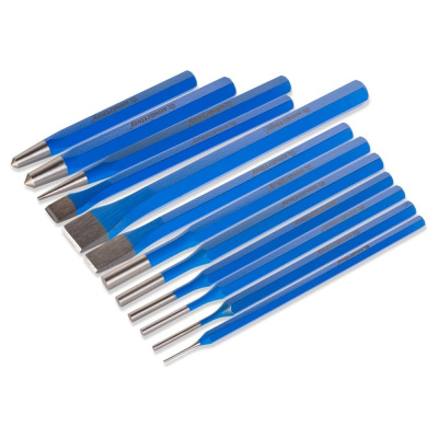 Набор выколоток и зубил Smartbuy 12 шт., 1.5, 2, 3, 4, 5, 6, 8, 10, 12, 16 мм, 48-52 HRC, 40Х, Tools
