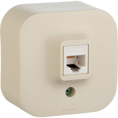 Розетка Legrand компьютерная RJ45 категория 5e UTP Legrand Quteo IP20 накладной монтаж слоновая кость