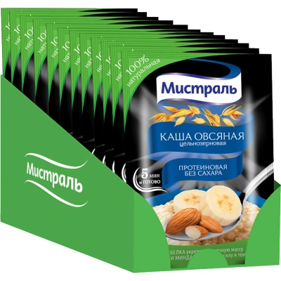 Каша овсяная Мистраль Протеиновая 40гx12шт/уп