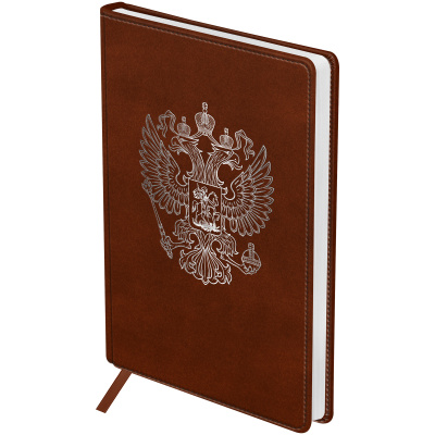 Ежедневник недатированный, А5, 160л., твердый переплет, кожзам, BG "Орел", коричневый