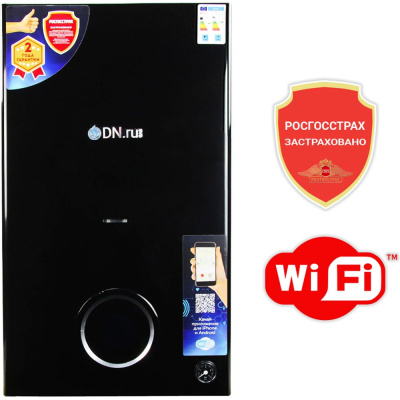 Котел газовый двухконтурный DN.ru 18кВт, с Wi-Fi GB18CD-B настенный, черный