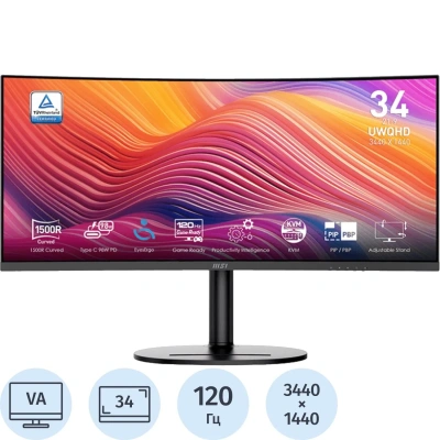 Монитор MSI Modern MD342CQP 34 21:9 UWQHD(3440x1440) VA Curve HDMI,DP,USB-C