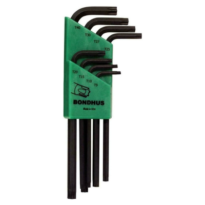 Набор из 8 ключей Torx BONDHUS L T9-T40 31834 представлен угловым инструментом