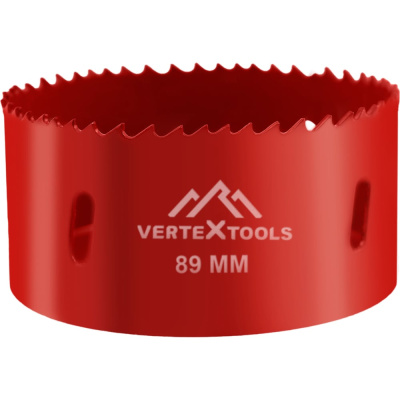 Коронка биметаллическая по металлу 89 мм vertextools