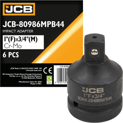 Адаптер-переходник ударный JCB 1(F) х 3/4(M) (усиленный, сталь SCM440)