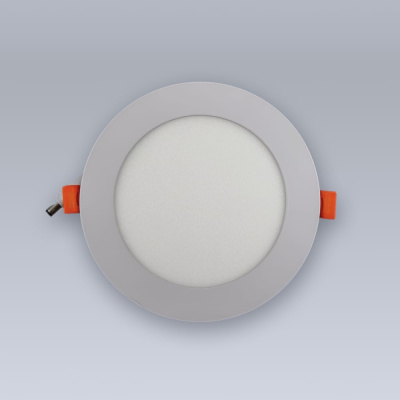Светодиодная встраиваемая панель ELEGANZ металл белый Круг 9W тёплая 3000К 220V, 1шт 1497