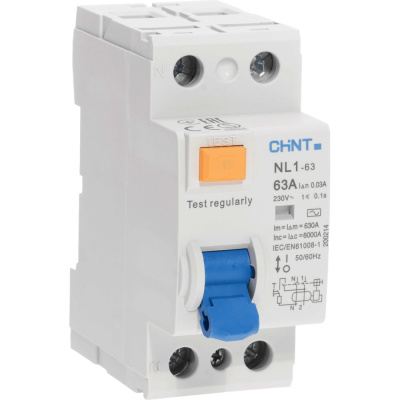 Устройство защитного отключения CHINT NL1-63 6kA 2P 63A 30mA тип AC