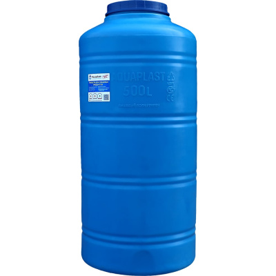 Овально-вертикальная емкость AQUAPLAST 500 л, синяя
