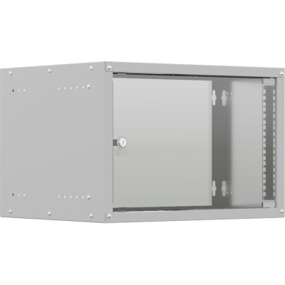 Настенный телекоммуникационный шкаф NTSS LIME 6U 550x350x370мм, 2 профиля 19, дверь стеклянная