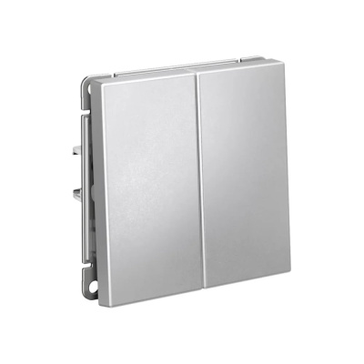 Выключатель кнопочный 2-клавишный ArtGallery Systeme Electric 10 АХ быстрозажимная клемма механизм Алюминий