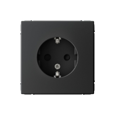 Розетка с заземлением со шторками ArtGallery Systeme Electric 16А, механизм, Карбон