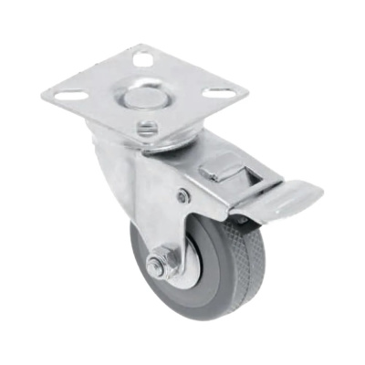 Мебельное колесо GTV GREYROLL d-75 мм, серое, со стопором KM-GREYROLL-75MM-ZH