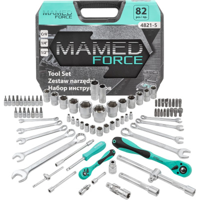 Профессиональный набор автомобильных инструментов MAMEDFORCE из 82 предметов в чемодане включает в себя практически всё