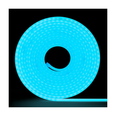 Неоновая светодиодная лента MAKSILED 5м, 6x12мм, 12В, 10.5Вт/м, 110 LED/m, IP33 (СИЛИКОН), бирюзовый