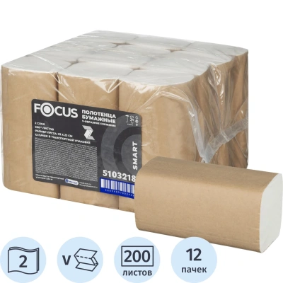 Полотенца бумажные д/дисп FocusSmart Vсл 2сл 200л 12пач/уп 5103218/50204110